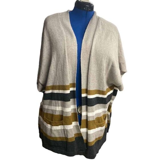 OLD‎ NAVY Sweater Vest Shrug Cardigan Poncho Oversized XS-S TP-P Tan - Picture 1 of 8